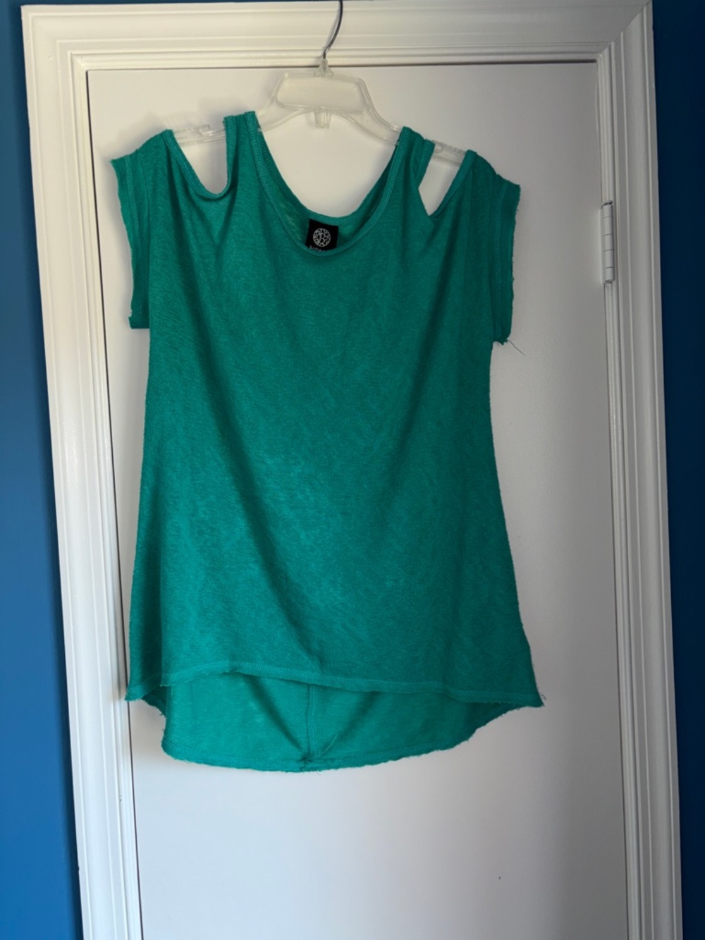 bobeau Teal Cutout Shoulder Tank Top